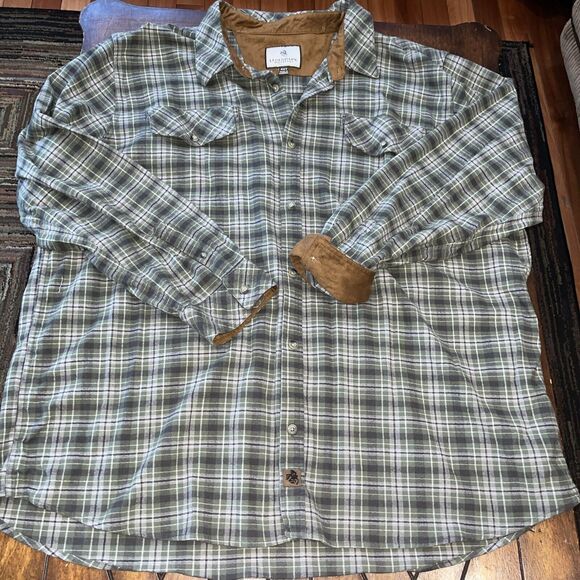 Legendary Whitetails Shirt Mens 4XT Green Blue Check Plaid Flannel‎ Button Up - Picture 1 of 7